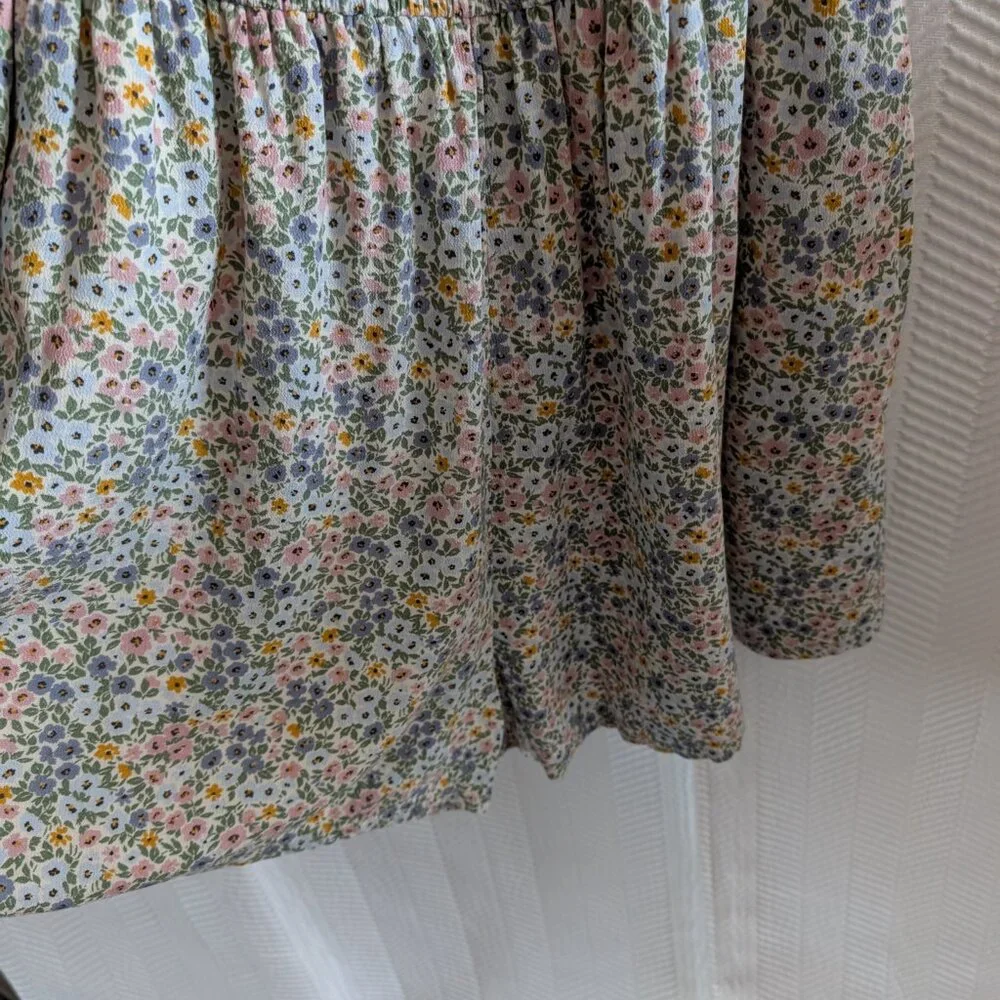 American Eagle Floral Romper Pastel Elastic Waist Small Cottagecore Feminine - Picture 8 of 11